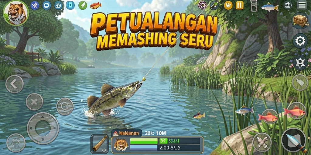 Screenshot gameplay 234E menampilkan pengalaman memancing yang seru dan memukau.