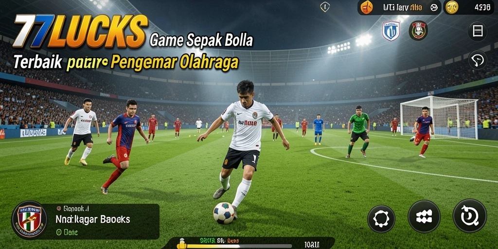 Tangkapan layar utama menunjukkan momen seru pertandingan sepak bola.