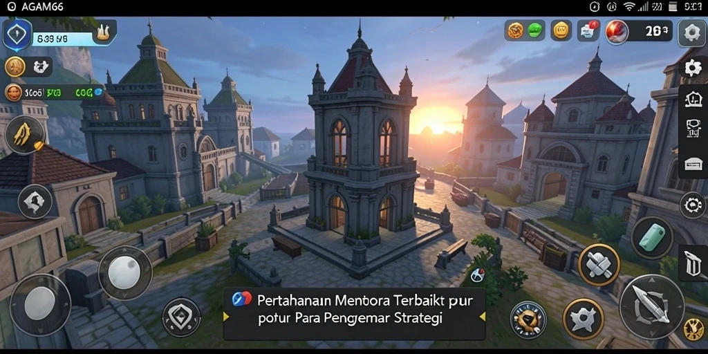 Tampilan gameplay AGAM66 yang mendebarkan dalam genre Tower Defense.