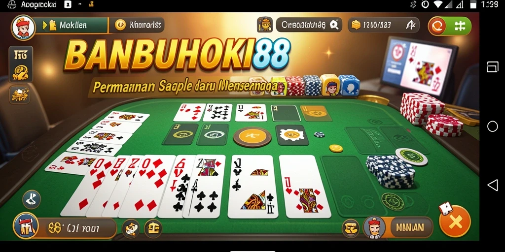Tangkapan layar dari gameplay seru BANBUHOKI88 yang menampilkan aksi Gaple.