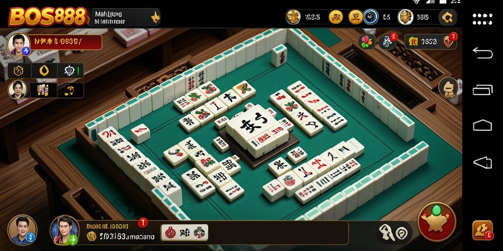 Screenshot gameplay BOS88 yang menampilkan momen seru bermain Mahjong.