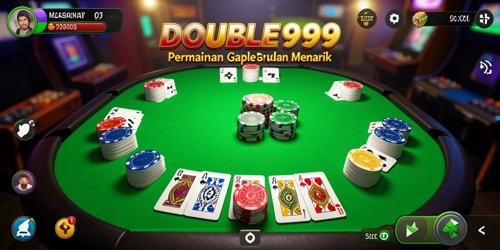 Screenshot permainan Gaple yang menampilkan interaksi seru antar pemain.