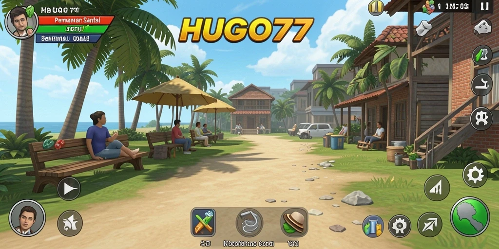 Tampilan gameplay menarik HUGO77 menunjukkan aksi seru dalam permainan Casual.