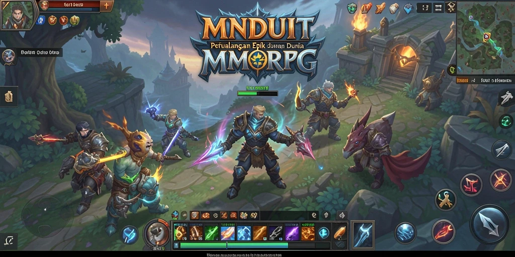 Gameplay menarik dalam dunia fantasi MMORPG penuh aksi.