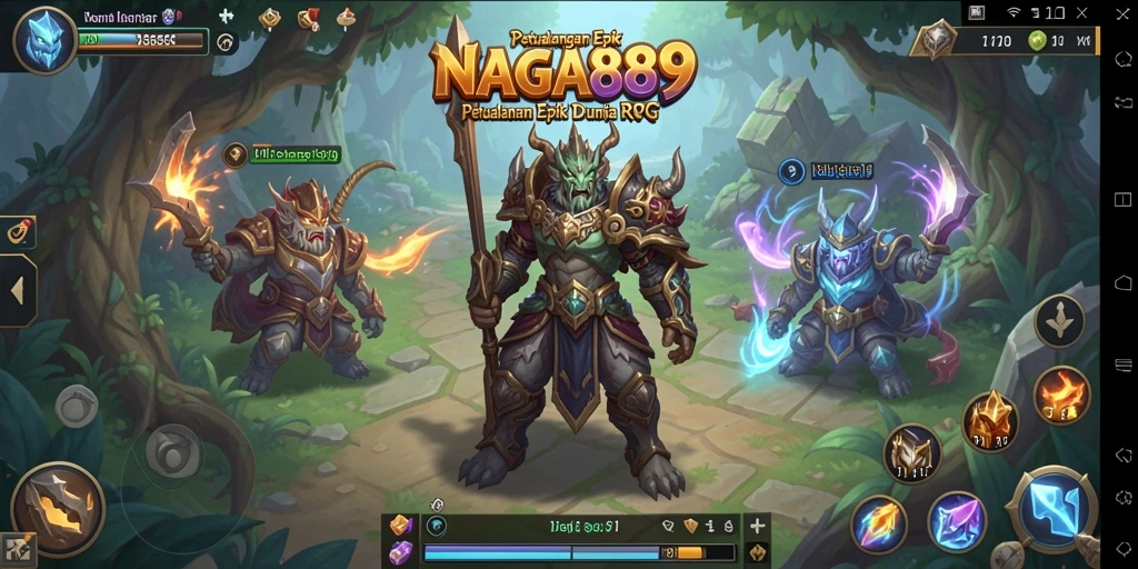 Screenshot NAGA889 menampilkan aksi pertarungan yang seru dalam gameplay RPG.