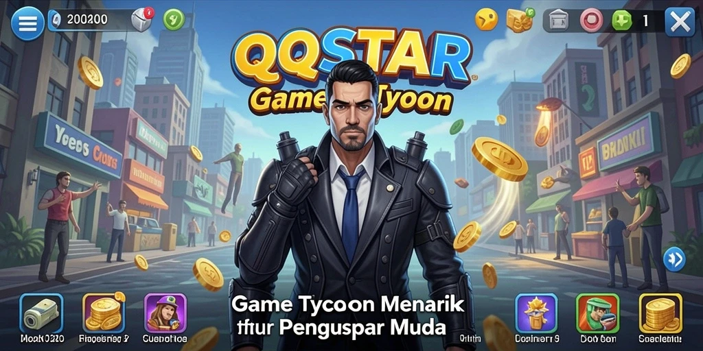 Screenshot QQSTAR menampilkan pengalaman gameplay Tycoon yang seru.