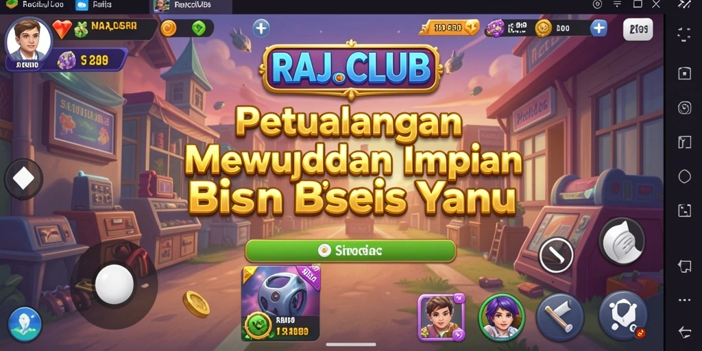 Screenshot RAJACLUB memperlihatkan momen seru dalam membangun bisnis Tycoon.