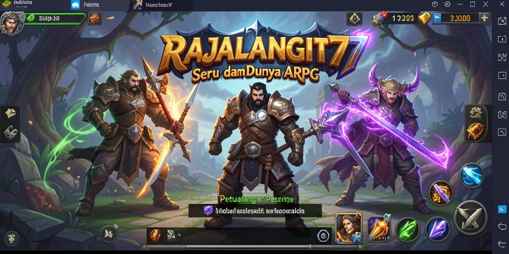 Screenshot gameplay RAJALANGIT77 menampilkan petualangan seru dalam pertempuran ARPG.