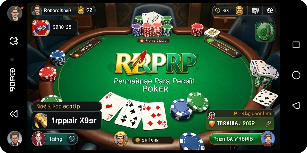 Screenshot RPRPRP menampilkan gameplay Poker yang mendebarkan.