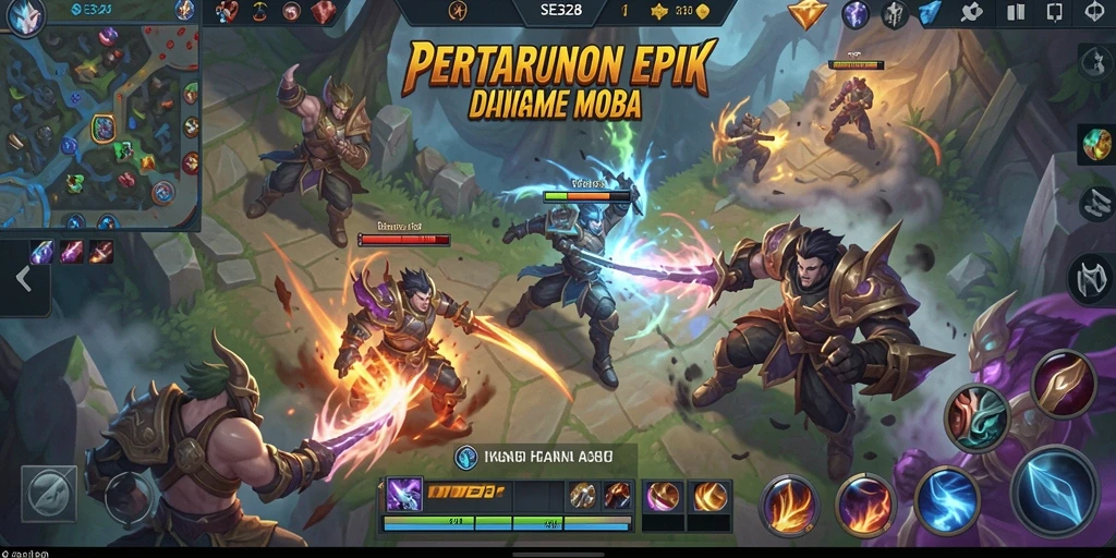 Gameplay SE328 yang seru dan menantang dalam pertarungan MOBA.