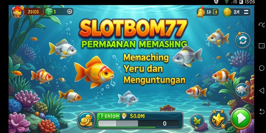 Screenshot gameplay <strong>SLOTBOM77</strong> menampilkan aksi memancing yang mendebarkan.