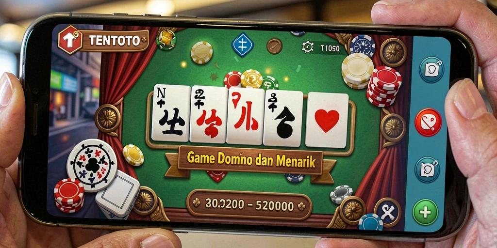 Screenshot gameplay TENTOTO menampilkan aksi permainan Domino yang seru.