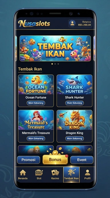 Tampilan antarmuka nusaslots yang sederhana dan menarik.
